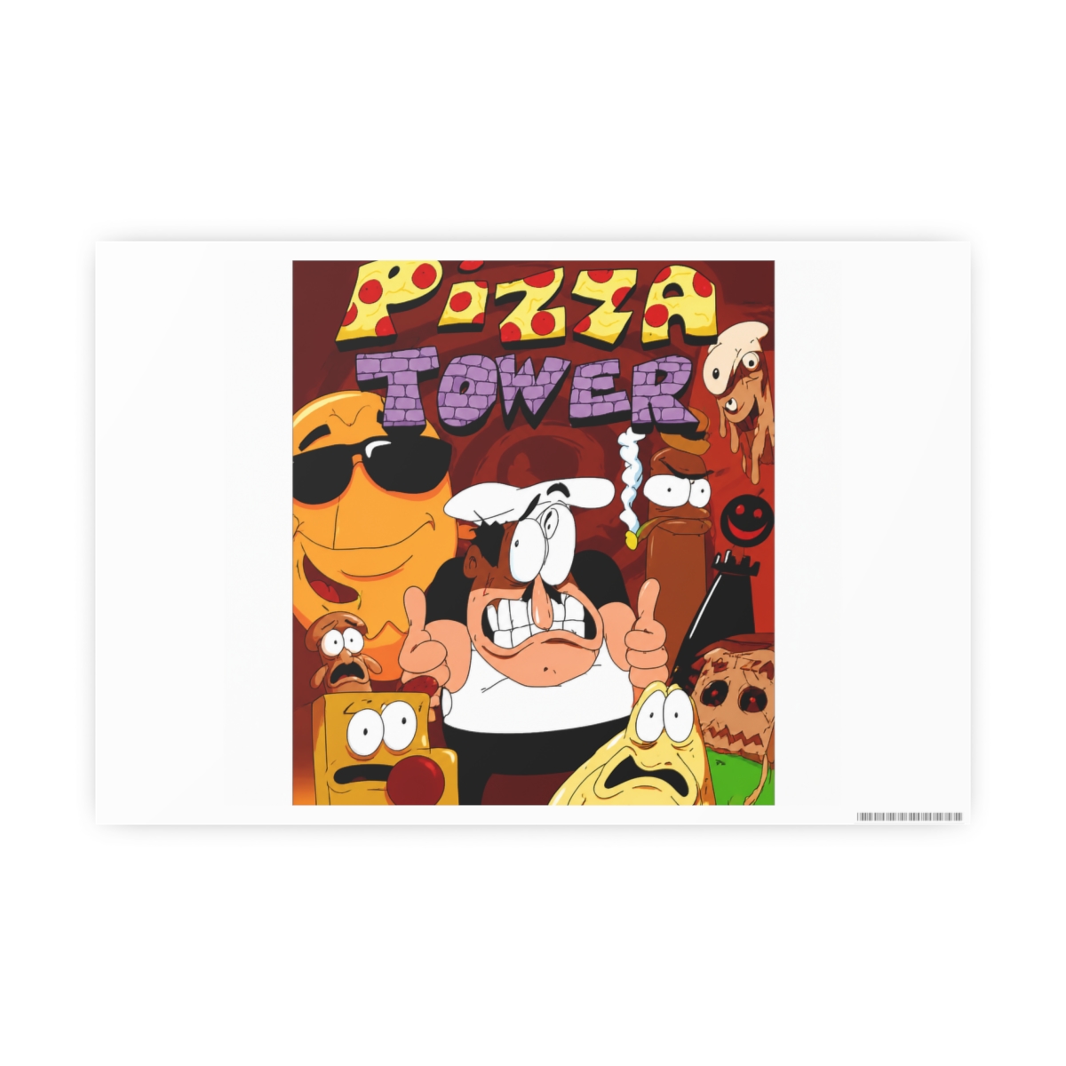 Vídeo Game P-Pizza Tower Painting Calligraphy Canvas Mural para paredes internas, sem vincos, lindo para sala de estar e quarto - alternate angle 1, merchandise