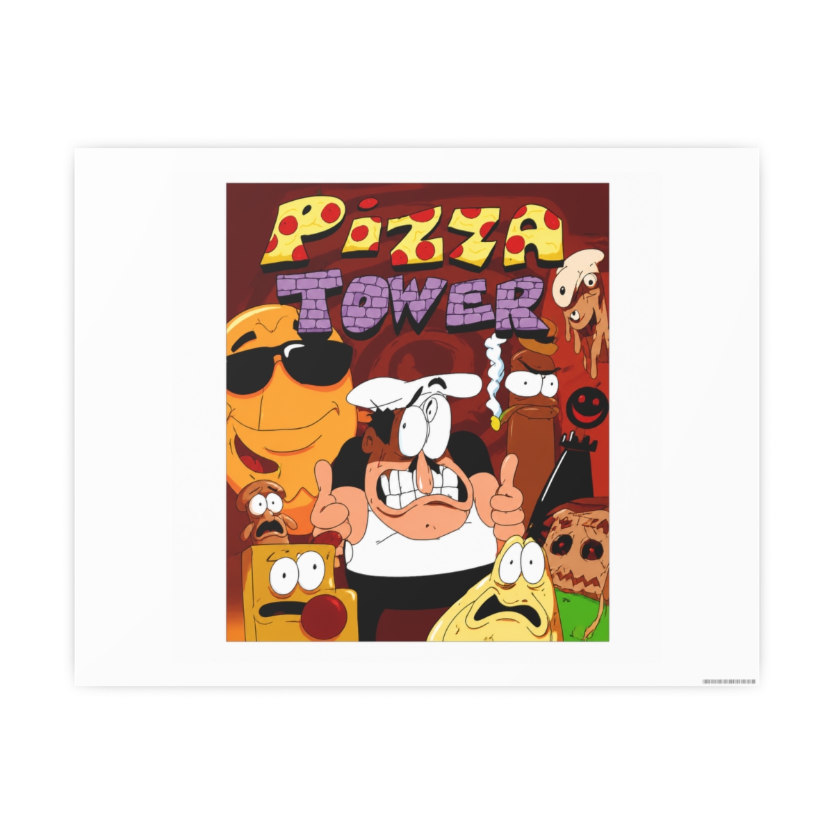Vídeo Game P-Pizza Tower Painting Calligraphy Canvas Mural para paredes internas, sem vincos, lindo para sala de estar e quarto - alternate angle 4, merchandise