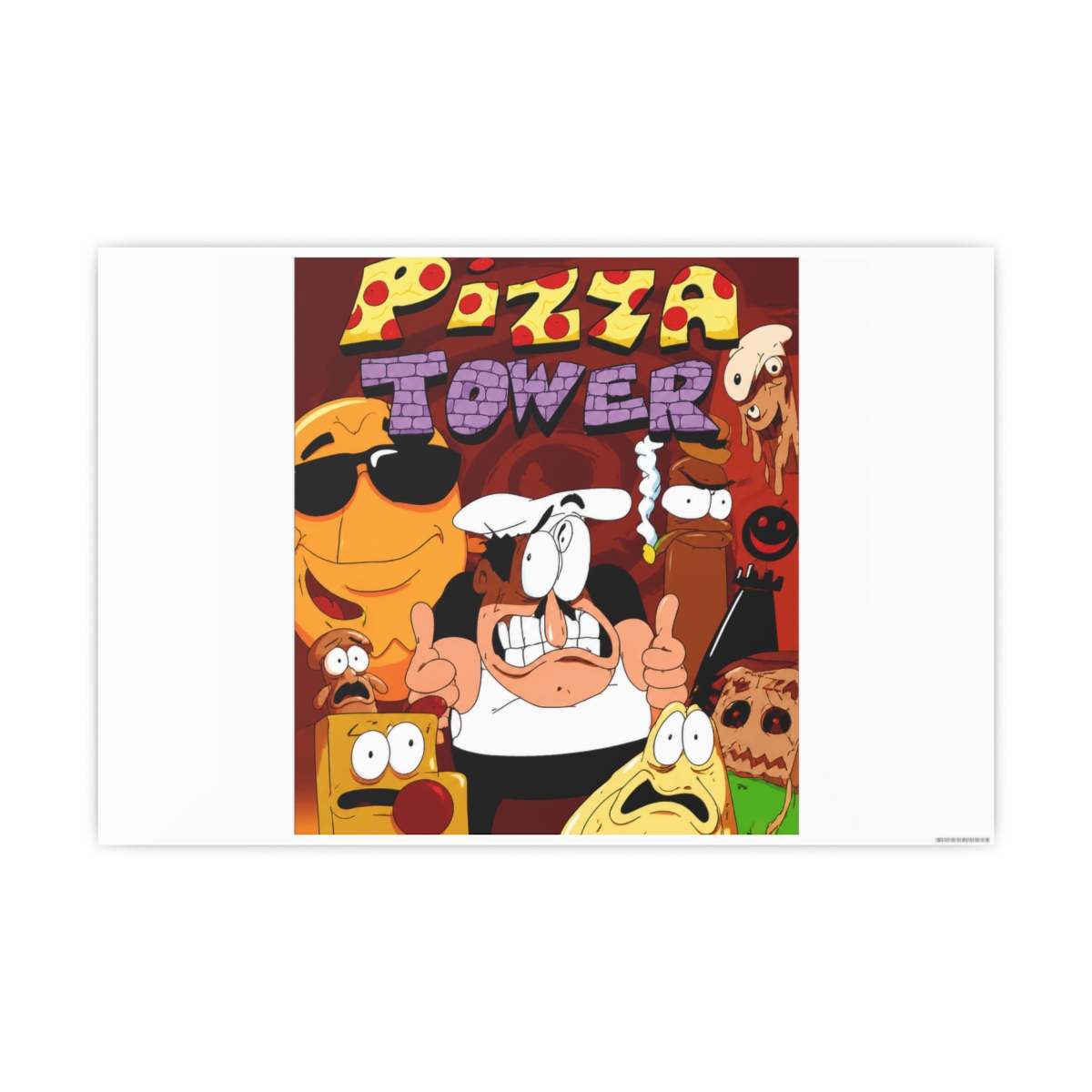 Vídeo Game P-Pizza Tower Painting Calligraphy Canvas Mural para paredes internas, sem vincos, lindo para sala de estar e quarto - alternate angle 5, merchandise