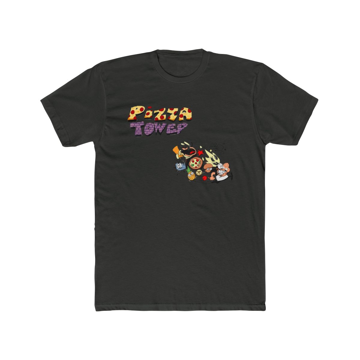 Droomdy Pizza Tower Merch T Shirt Men Women Classic Short Sleev Top Tee M Black - alternate angle 5, merchandise