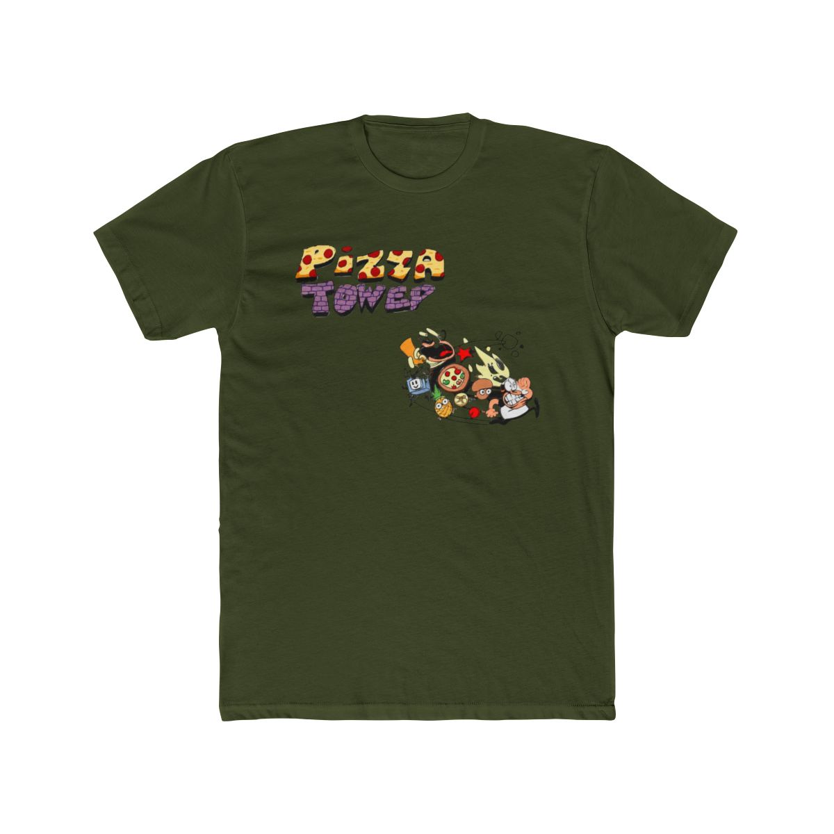 Droomdy Pizza Tower Merch T Shirt Men Women Classic Short Sleev Top Tee M Black - alternate angle 4, merchandise