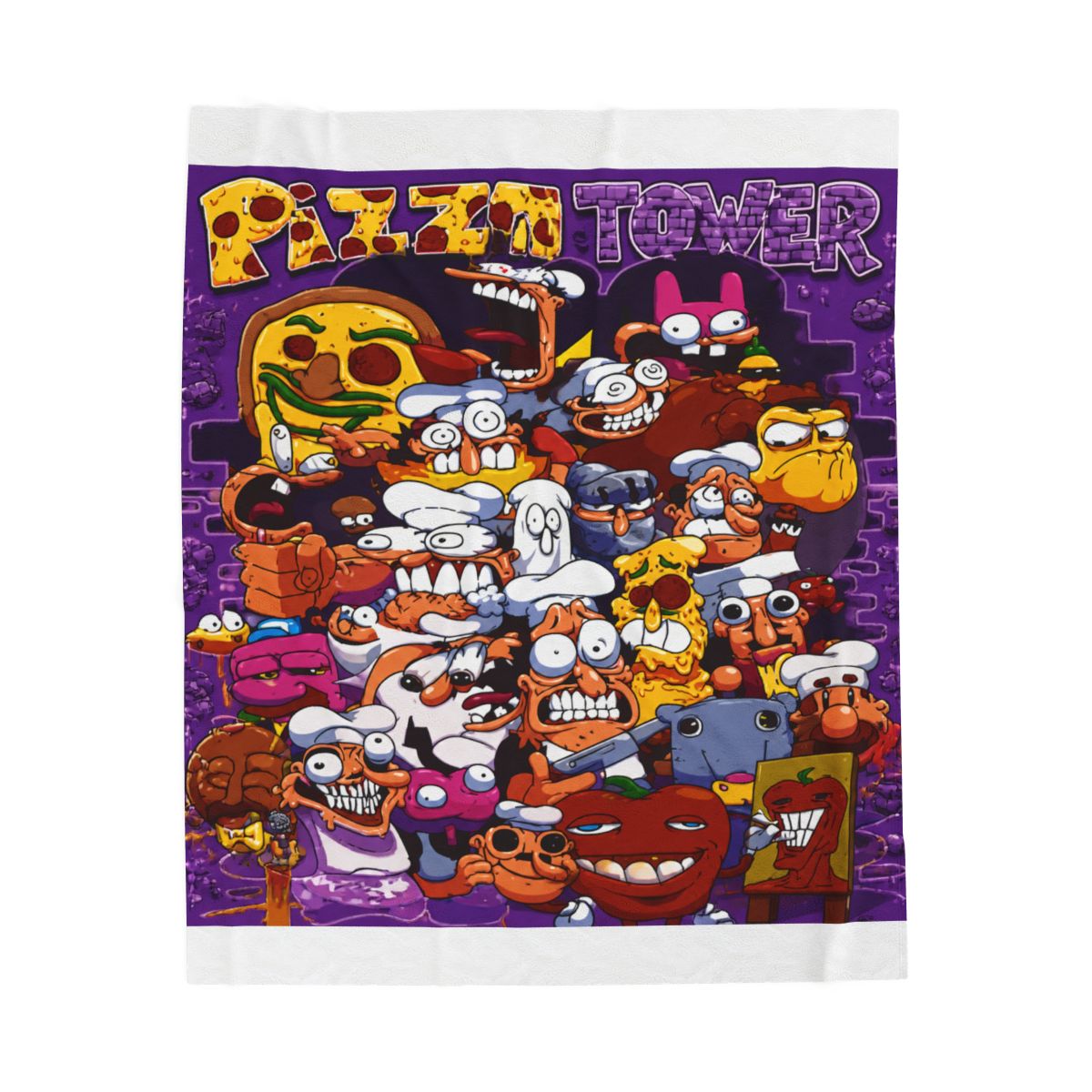 Cozy Pizza Tower Game Blanket, Gaming Throw Cobertores, Veludo Macio, Home Merch, Decorativo, Amante, Escritório - alternate angle 2, merchandise