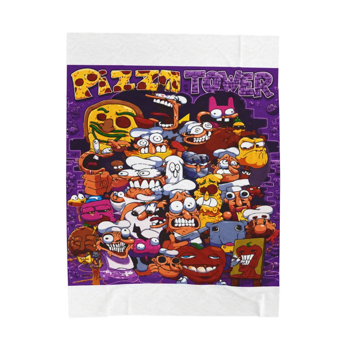Cozy Pizza Tower Game Blanket, Gaming Throw Cobertores, Veludo Macio, Home Merch, Decorativo, Amante, Escritório - alternate angle 3, merchandise