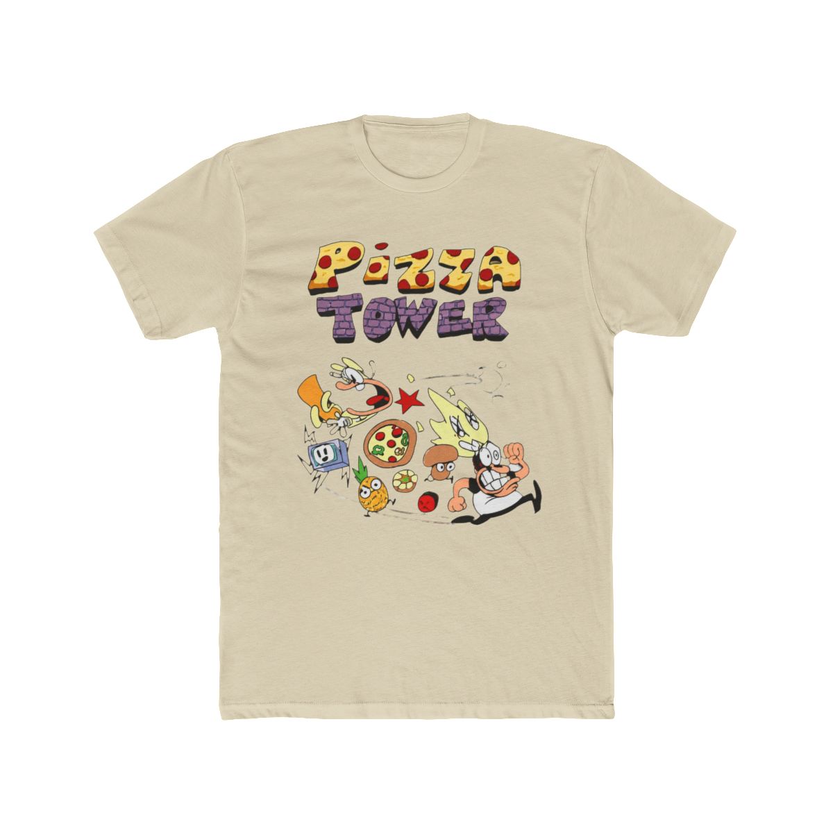 Pizza Tower Merch T Shirts Casual Cartoon Game T Shirt for Men Women Short Sleeve Top Tee, Pink, X-Small