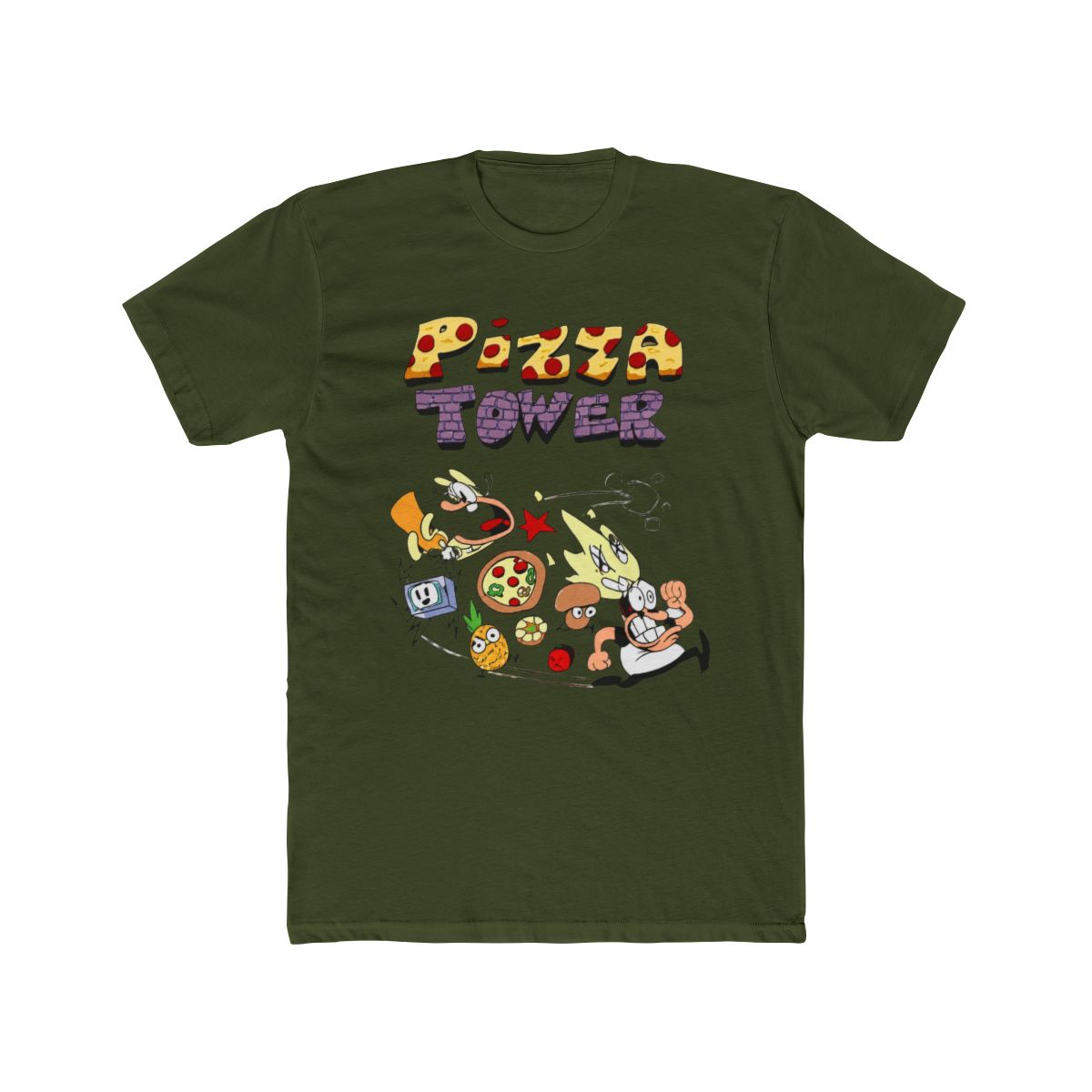 Pizza Tower Merch T Shirts Casual Cartoon Game T Shirt for Men Women Short Sleeve Top Tee, Pink, X-Small - alternate angle 5, merchandise